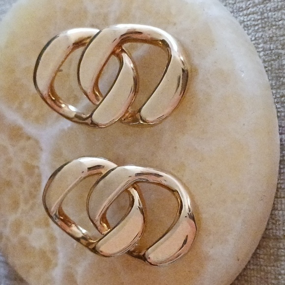 Gold Tone Post Earrings - Picture 4 of 5